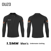 JUNHAIINS 1.5mm combinaison thermique à fente à manches longues ensemble complet pour hommes femmes néoprène surf vêtements froid soleil résistant combinaison de plongée