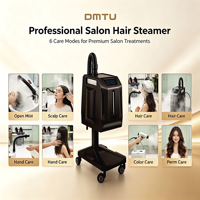 Appareil de soin capillaire professionnel sur chariot avec écran LED et pulvérisateur pour produits capillaires en salon