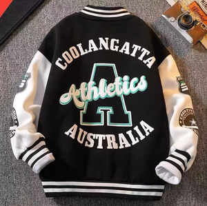 Nouvelle veste bomber respirante en polyester/coton rembourrée de duvet vert baseball pour garçons, adolescents et enfants – Collection Automne - Product Image 3