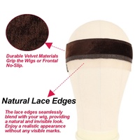 Nouveau design Bandeau de maintien pour perruque Lace Front en velours, antidérapant, sans pression, avec ouverture pour les oreilles et raie frontale en dentelle
