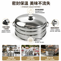 Edelstahl Rotierender Chafing Dish mit 6 Fächern, Runder Drehbarer Buffet-Speisenwärmer mit Deckel für Hotel und Restaurant