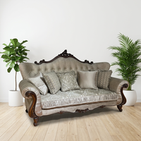 Sofá de Tela Bouclé Moderno y Duradero de Lujo con Patas de Madera y Relleno de Esponja para Apartamento, Hospital, Sala de Estar, Decoración del Hogar, Muebles para el Hogar