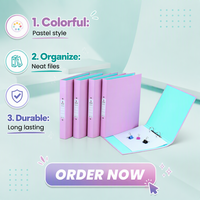 Reliure à anneaux en papier personnalisée avec des couleurs unies intérieures et extérieures, série pastel, fabriquée dans le Zhejiang