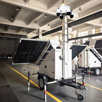 Remorque de sécurité autonome avec 3 panneaux solaires, câble interne de 6 m, mât et caméra en option pour sites isolés