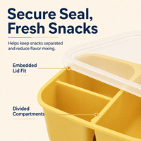 Boîte à collation en silicone de qualité alimentaire YMS à quatre compartiments pour les marques de produits de marque privée