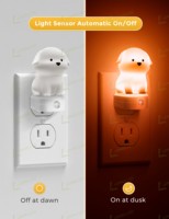 Veilleuses mignonnes LOHAS en forme de chiot, 0,5 W, RGB, 10 couleurs changeantes, mini, modernes, à intensité variable sur 2 niveaux, avec capteur, à brancher pour la chambre à coucher
