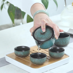 <span class=keywords><strong>Set</strong></span> da Tè da Viaggio in Ceramica Cinese Premium con Teiera e 2 Tazze, Borsa Portatile per il Trasporto - Product Image 5