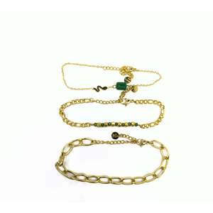 Fashion Chain Link Bracelets Set 316L Stainless Steel PVD Gold Plating Sustainable Resistant Jewelry for Women Men - Product Image 1