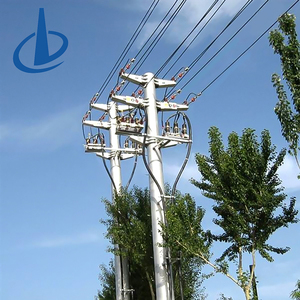 Poteau électrique en acier Q355B galvanisé à chaud de marque Xinyuan certifié ISO, 110 kV 33 kV, 9 m 10 m, poteau tubulaire de transmission d'énergie - Product Image 5