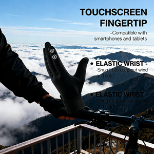 Gants de vélo chauffants électriques en polaire épaisse pour l'hiver - Imperméables, anti-<span class=keywords><strong>froid</strong></span>, pour l'extérieur, avec poignées en polyester, pour un usage quotidien - Product Image 3