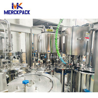 Machine automatique électrique 3-en-1 monobloc de rinçage, remplissage et bouchage avec roulement de moteur pour eau minérale pure et jus en bouteille PET