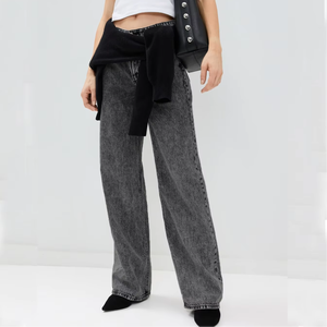 Fabricant de pantalons en <span class=keywords><strong>jean</strong></span> droit <span class=keywords><strong>noir</strong></span> clair grande taille pour femmes pantalons en <span class=keywords><strong>jean</strong></span> taille haute extensibles pour femmes maman - Product Image 1