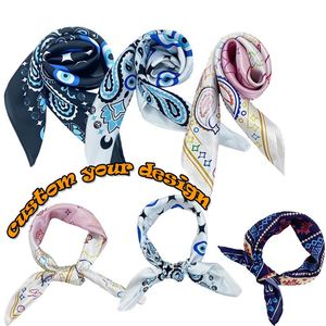 Sciarpe di seta di moda per le donne con la testa stampata digitale sciarpa per capelli di seta <span class=keywords><strong>Bandana</strong></span> <span class=keywords><strong>rossa</strong></span> - Product Image 1