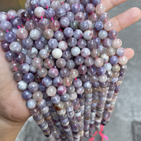 Perles de tourmaline rose de haute qualité, 4-12 mm, rondes, lisses, pierres précieuses pour la fabrication de bijoux