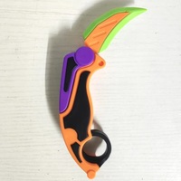 Couteau à gravité 3D pliable en plastique imprimé en 3D, mini couteau à gravité portable en forme de carotte, jouet promotionnel