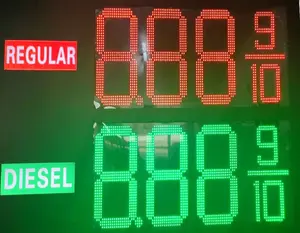 Display digital à prova d'água para posto de gasolina vermelho verde led888 9/10 personalizado