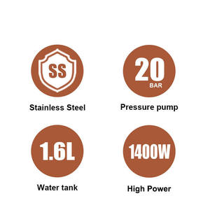 <span class=keywords><strong>Machine</strong></span> à <span class=keywords><strong>expresso</strong></span> commerciale en acier inoxydable avec réservoir d'eau amovible de 1,6 L, pression de la pompe de 16 à 20 bars, moulin à café <span class=keywords><strong>intégré</strong></span> - Product Image 4