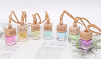 Diffuseur de parfum liquide pour voiture de 10 ml, désodorisant avec flacon en verre et couvercle en bois, longue durée, portable, à suspendre