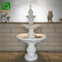 Fontaine d'eau en pierre sculptée, statue de figure grecque en marbre blanc naturel pour la décoration de jardin extérieur