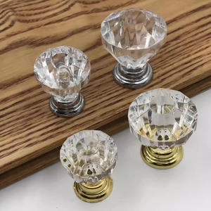 HOT <strong>Crystal</strong> Zinc Single Hole <strong>Gold</strong> Silvery <strong>Knob</strong> Cabinet Handles Cupboard Handles Drawer Pull - Product Image 2