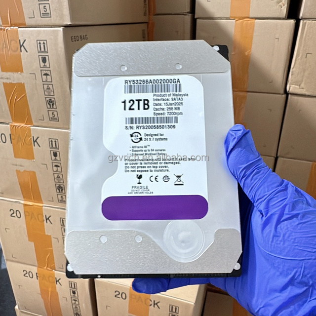 Latest 100% Tested and 0 Hour 7200rpm Security System 3.5inch Sata 3.0 Internal Hard Disk 12 Tb HDD