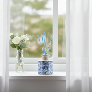 Ensemble de flacons diffuseurs vides en verre gaufré haut de gamme pour parfum, 60 ml, pour bureau et maison, collection 2022-2024, par le fabricant Hetras - Product Image 4