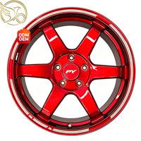 Jantes forgées PY haute performance 17-20 pouces rouges 6061-T6 5x114.3(5x4.5) 5x120 pour Civic B-W-M Mustang Drag Racing Sport Tuning