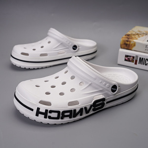 Men's And Women's <b>Clogs</b> White Thick Soled Non Slip Beach Sandals With Letter Pattern Summer Style XT886 - Product Image 1