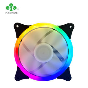 Poweryear 12025 <span class=keywords><strong>12v</strong></span> พัดลมระบายความร้อนหม้อน้ำคอมพิวเตอร์, พัดลมระบายความร้อน3ชุดระบายอากาศพัดลม RGB 120มม. ออร่าซิงค์สำหรับเคสพีซี - Product Image 1