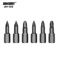Embouts de tournevis magnétiques antidérapants JAKEMY JM03, 6 pièces, acier S2, Phillips Pozidriv, pour le retrait des vis endommagées