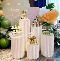 Colonne Romaine Blanche Pliable en Papier pour Mariage, Présentoir à Desserts, Décoration d'Allée, Fête Prénatale, Anniversaire, Présentation de Gâteaux - Vente en Gros