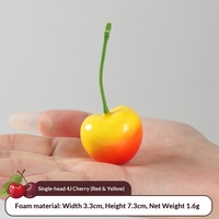Gesimuleerd kersenmodel van schuim, hoge imitatie van fruit, handgemaakt, ambachtelijk, Halloween, Pasen, binnenhuisdecoratie, ornament