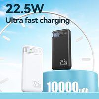Batterie Li-Polymère TDX TZ22 10000mAh 22.5W/15W/20W à Charge Rapide Type-C, Support de Batterie Externe Mince 2-en-1 avec Câbles Intégrés et Affichage Numérique