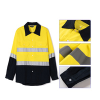 Uniformes de sécurité réfléchissants fluorescents de construction de sécurité de visibilité élevée de coton vêtements de travail globaux