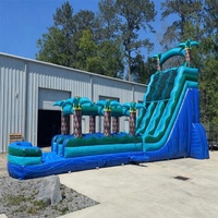 Toboggan aquatique gonflable géant de haute qualité à trois voies pour événements extérieurs commerciaux pour adultes