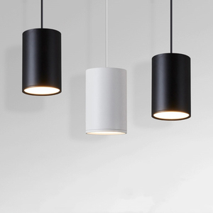 Lampadario Moderno a Sospensione Cilindrico, Lampada a Soffitto per Corridoi, Faretto Sollevabile per Uffici e Centri Commerciali - Product Image 2