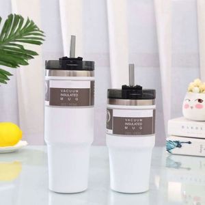 Stainless Steel Vacuum Insulated Tumbler With <b>Straw</b> 20oz/600ml Travel Mug Minimalist Design Double Wall Insulation - Product Image 3