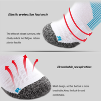 WRELS Chaussettes de sport avec protection de la cheville, chaussettes de compression antidérapantes, respirantes, antidérapantes, chaussettes de sport professionnelles pour la course à pied et le marathon