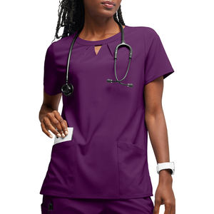 Yuhong venta al por mayor de alta calidad de moda enfermería Scrubs manga corta elástico Srubs médico Scrub uniforme conjunto de enfermera para mujer - Product Image 4