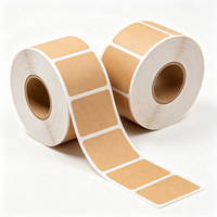 Étiquettes en papier kraft personnalisées Haoxuan, style écologique, autocollants adhésifs, texture naturelle pour les applications d'emballage de produits