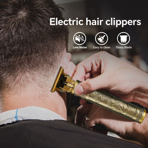Professionale metallo oro elettrico tagliacapelli in acciaio inox taglio <span class=keywords><strong>barba</strong></span> macchina per gli uomini inglese per uso domestico Hotel uso - Product Image 2