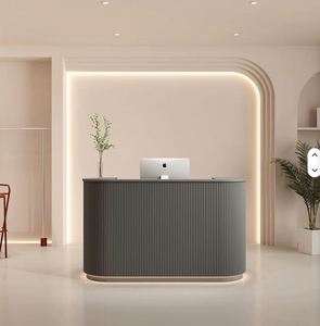 2025 New Best Selling Custom Reception <b>Desk</b> Beauty Salon Counter <b>Small</b> Reception Table Nail Salon Circular Reception <b>Desk</b> - Product Image 4