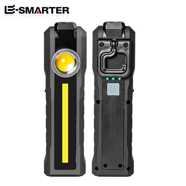 E-SMARTER Auto Car Maintenance Folding Usb Rechargeable Uv Cob Led Magnetic Work Light