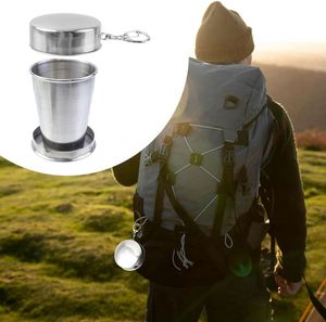 Tasse de voyage télescopique pour le camping, tasse pliable pour la randonnée avec porte-clés, en acier inoxydable portable, vente chaude, 3 tailles, tasses et soucoupes de luxe - Product Image 5
