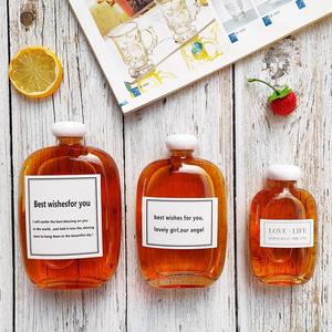 Venta al por mayor 100 mL Botella de vidrio vacía para jugo 125 ml 250 ml 350 ml 500 ml Leche Café Té Botella de vidrio para beber con tapa de seta - Product Image 3