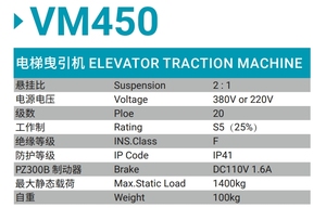 <span class=keywords><strong>Motor</strong></span> de Elevador sin Engranajes VM450 para Casa Segura, Máquina de Tracción para Elevador, <span class=keywords><strong>Precio</strong></span> de Piezas de Elevador - Product Image 2