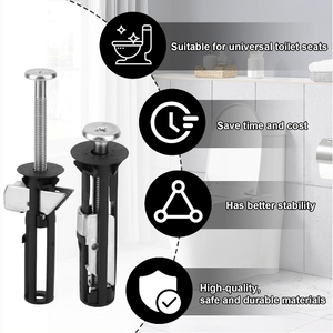 Kit de boulons de siège de <span class=keywords><strong>toilette</strong></span> universel en acier inoxydable de conception moderne avec écrous faciles à installer et accessoires de couvercle de salle de bain - Product Image 3