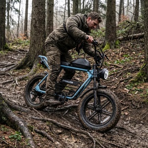 จักรยานไฟฟ้ามอเตอร์ไร้แปรงถ่าน 48V 16Ah ยางใหญ่ พร้อมไฟหน้า LED และแตร สำหรับการล่าสัตว์และการเดินทางในป่า - Product Image 2