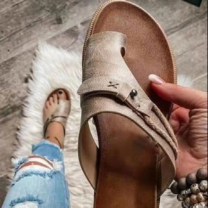 Sandales d'été décontractées légères et respirantes pour femmes, style rétro tendance, à enfiler, à bout ouvert - Product Image 1
