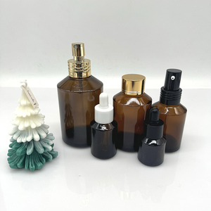 遮光性のある15ml 30ml 60ml 100ml 200mlの琥珀色の美容液ガラス瓶、エッセンスクリーム化粧品包装用のカスタムシルクスクリーンロゴ入り - Product Image 2